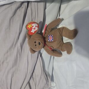 Ty Brown Stuffed Bear with Union Jack
